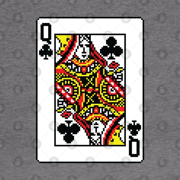 Queen of Clubs Pixel Art by inotyler